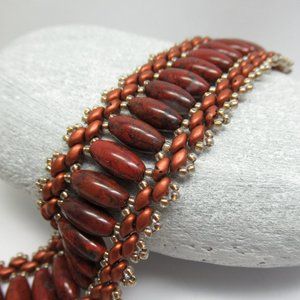 Red Jasper woven bracelet